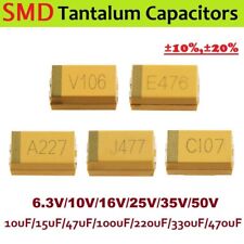 Smd Tantalum Capacitors 6.31016253550v - 23 Values - From 10uf To 470uf