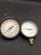  Two Old Ashcroft Pressure Gauges Steampunk Industrial