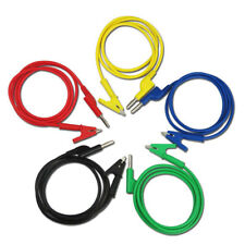 Test Lead Set Alligator Clips 5 Colors 4mm Banana Plug To Crocodile Wire Cable