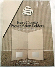 New Sealed 6 Southworth Presentation Folders W 2 Pockets Quality Ivory Granite