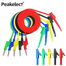 5pcs Mini Grabber To 4mm Stackable Banana Plug Test Leads With Alligator Clips