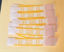 25 New Self Sealing Yellow 1000 Straps Currency Bands For Cash Money Bank Bill