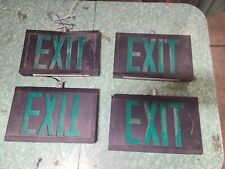 Vintage Metal Exit Signs Lighted Old Exit Sign