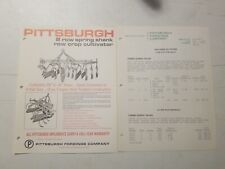 1970 Pittsburgh Forgings Co. 2 Row Spring Shank Cultivator Brochure Price List