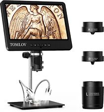 Tomlov 10.1 24mp Hdmi Digital Soldering Microscope 3xlens Usb Coin Magnifier