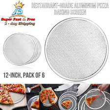 Baking Pizza Aluminum Mesh Screens 12 Inch Commercial Grade Seamless Pack Of 6