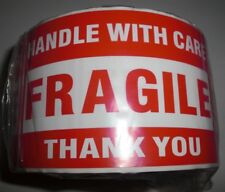 Fragile Handle With Care Thank You 3x5 Red Sticker 50-100-500 Labels