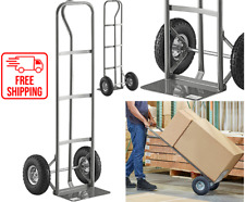 600 Lb. Convertible Hand Truck With 10 Pneumatic Wheels Utility Dolly Gray