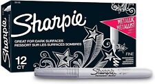 Sharpie Metallic Permanent Markers Fine Point Silver 12 Count