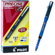 Pilot Precise V5 35335 Blue Ink 0.5mm Extra Fine Rolling Ball Pen Box Of 12