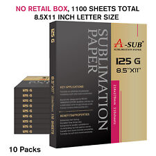 1100 Sheets Bulk A-sub Sublimation Paper 8.5x11 125g For Inkjet Heat Transfer