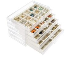 Acrylic Jewelry Box W5 Drawers Clear Earring Storage Organizer Display Case