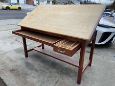 Vintage Large Mayline Drafting Tabledesk Wh Adjustable Top Drafting Access.