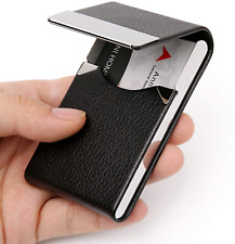Business Slim Metal Pocket Card Holder Case With Magnetic Shut A-black