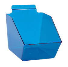 6 X 5 X 7 Inch Clear Blue Plastic Dump Bin - For Slatwall - Set Of 2