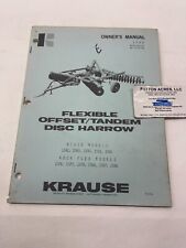 Owners Manual For Krause Flexible Offsettandem Disc Harrow 1581 1583 1590 E