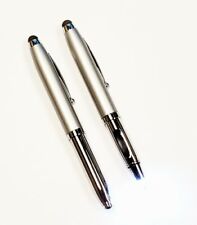 Lot Of 50 Pens Triple Function Light-up Led Metal Pens W Stylus -silver Barrel