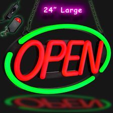 Large Open Led Neon Sign Bright For Restaurant Bar Store Subway Business Oval