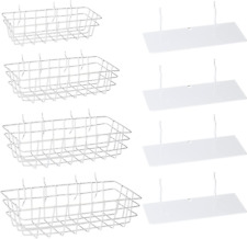 4 Pack Pegboard Shelf Basket Peg Board For Walls Organizer Square Style Wire Bas