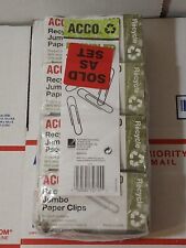 8 Boxes Accorecycled Jumbo Paper Clips 100ct Box Recycled Metal Acco Brand