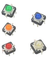 5 Color Led Tactile Button Push Switch Momentary Tact With Led Round Cap