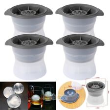 4x Ice Ball Maker Mold - Silicone Lid Large Round 2.5in Sphere Cube For Whiskey