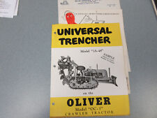 Oliver Oc-3 Crawler Universal Trencher Sales Brochure 4 Page Wprices