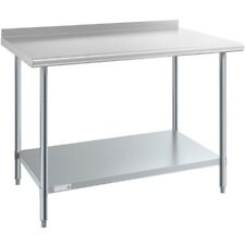 30w X 48l Stainless Steel Prep And Work Restaurant Table With Backsplash
