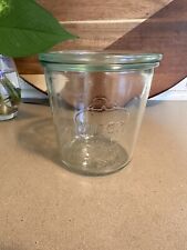Weck Rundrand-glas 100 Clear Glass Mold Jar Canning 580 Ml Strawberry Germany