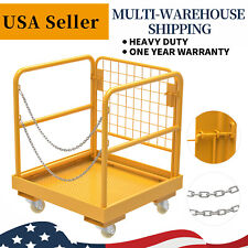 36 X 36 Forklift Work Platform W4 Wheels Aerial Safety Cage Capacity 1150lbs