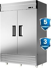Commercial Reach In Stainless Steel Refrigerator 2 Solid Door 49cu.ft Restaurant