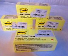 Post-it Notes 1 38 X 1 78 Canary Yellow 100 Sheets12 Pads Lot Of 4 Packs