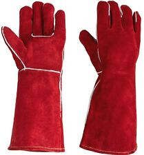 16 Inch Welding Gloves Heat Resistant Unibody Cow Split Leather Bbq Cooking