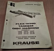 Krause Flex Wing Tandem Disc Harrow 1400-1 Owners Manual