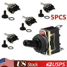 5x 12v Spst Solid Metal Toggle Switch Onoff For Marine Automotive Single Pole