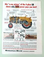 10x14 Original 1954 Minneapolis Moline Ub Ad An X-ray Picture Of The 4 Plow Ub
