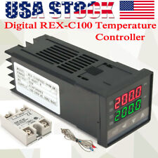 Lcd Pid Rex-c100 Temperature Controller Ssr 40a K Thermocouple Heat Sink I5m8