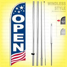 Open - Windless Swooper Flag Kit 15 Feather Banner Sign Usa Bb-h