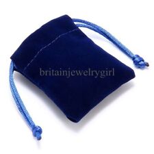 Wholesale 1050100pcs Lot 3x6 Blue Velvet Jewelry Gift Bag Drawstring Pouches