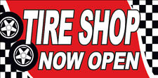 18x48 Inch Tire Shop Now Open Vinyl Banner Auto Sign With Grommets Rb