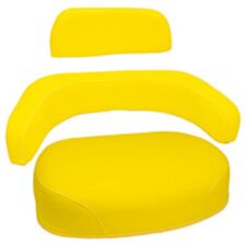 Three Piece Seat Set Yellow Vinyl Steel For John Deere 2010 2510 3010 3020 4000