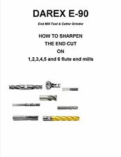 Darex E-90... How To Sharpen The End Cut On 12345 And 6 Flute End Mills
