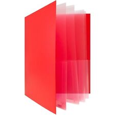 Heavy Duty Plastic Multi Pocket Folders - 10 Pocket - Red - Sold Individually