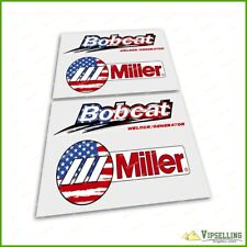 Patriotic Usa Flag Miller Welder Generator Bobcat Laminated Decals Stickers Set