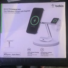 Belkin Boost Charge Pro 3-in-1 Wireless Charger W Magsafe Apple Devices Mint