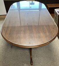 Large Conference Room Wood Table W Glass Top - Vintage Dinning Room Table