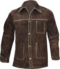 Leather Welding Work Jacket Flame Resistant Heavy Duty Tig Mig Welder Jacket