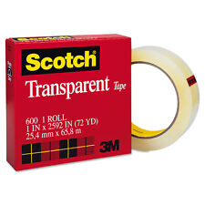 Scotch Transparent Tape 1 X 2592 3 Core Clear 60012592