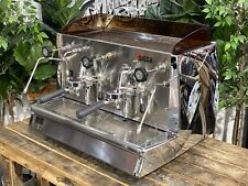 Wega Vela Vintage 2 Group Espresso Coffee Machine Chrome Commercial Cafe Latte