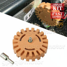 Decal Removal Eraser Wheel W Power Drill Arbor Adapter 4 Inch Rubber Pinstripe
